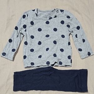 Polka Dot Kids Pajamas - Gray and Navy